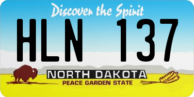 ND license plate HLN137