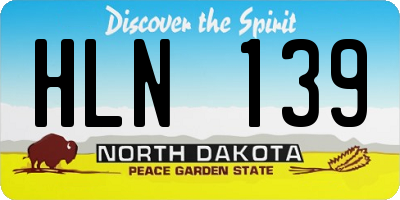 ND license plate HLN139