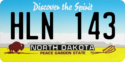 ND license plate HLN143