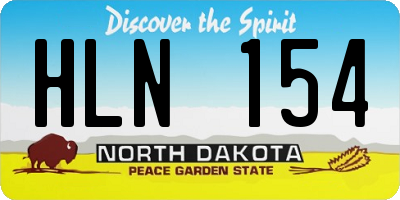 ND license plate HLN154