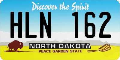 ND license plate HLN162