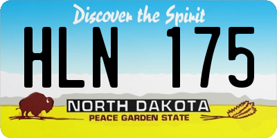 ND license plate HLN175