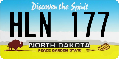 ND license plate HLN177