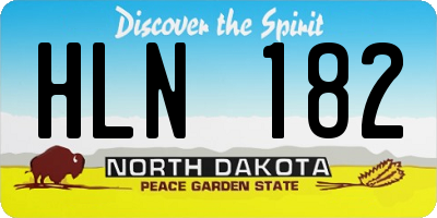ND license plate HLN182
