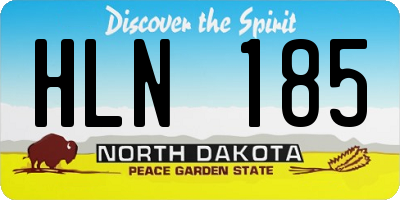 ND license plate HLN185