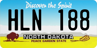 ND license plate HLN188