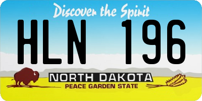 ND license plate HLN196