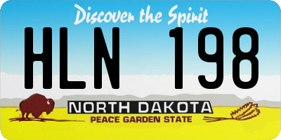 ND license plate HLN198