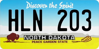 ND license plate HLN203