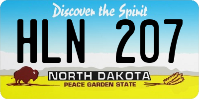 ND license plate HLN207
