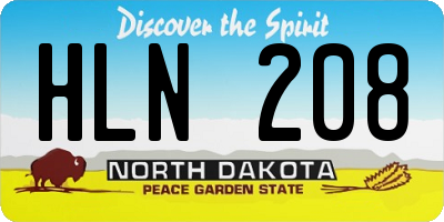 ND license plate HLN208