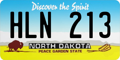 ND license plate HLN213