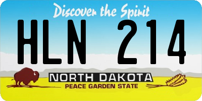 ND license plate HLN214