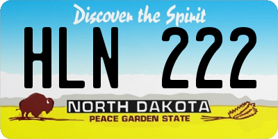 ND license plate HLN222