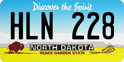 ND license plate HLN228