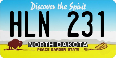 ND license plate HLN231