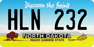 ND license plate HLN232