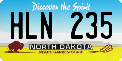 ND license plate HLN235
