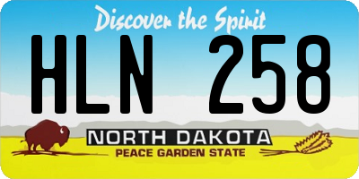ND license plate HLN258
