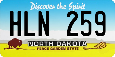 ND license plate HLN259