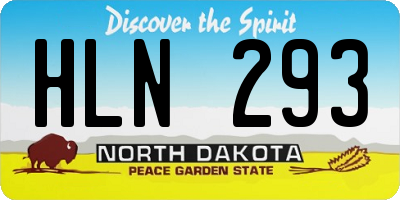 ND license plate HLN293