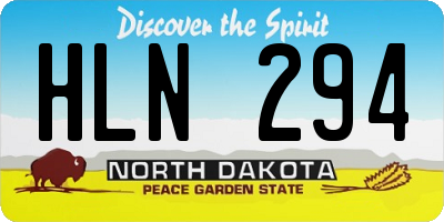 ND license plate HLN294