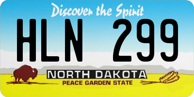 ND license plate HLN299