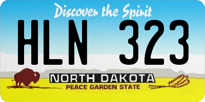 ND license plate HLN323