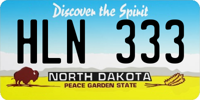 ND license plate HLN333