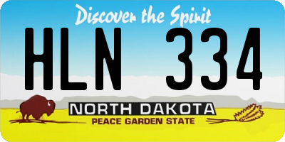 ND license plate HLN334