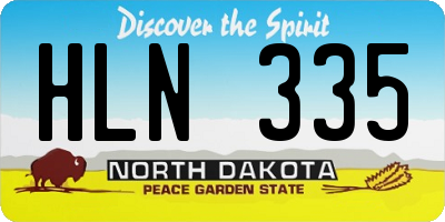 ND license plate HLN335