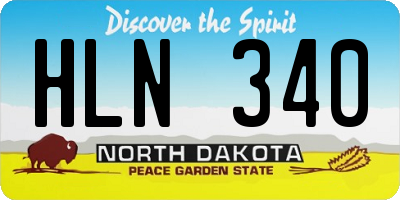 ND license plate HLN340