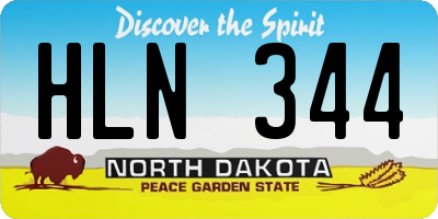 ND license plate HLN344