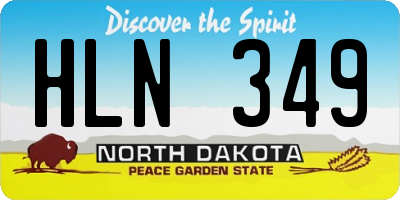 ND license plate HLN349