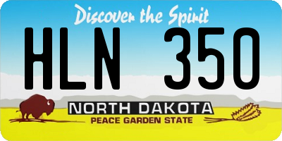 ND license plate HLN350