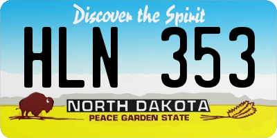 ND license plate HLN353