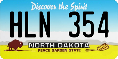 ND license plate HLN354