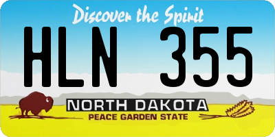 ND license plate HLN355