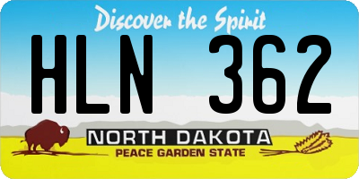 ND license plate HLN362