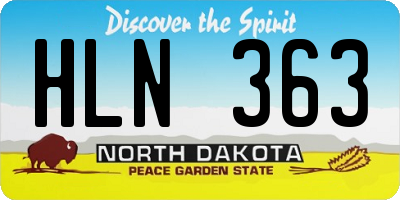 ND license plate HLN363
