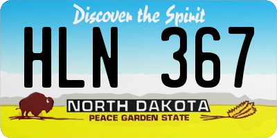 ND license plate HLN367