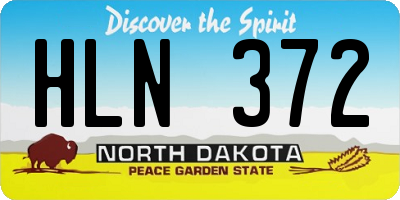 ND license plate HLN372