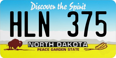 ND license plate HLN375