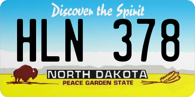 ND license plate HLN378