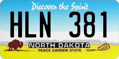 ND license plate HLN381