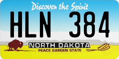 ND license plate HLN384