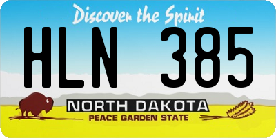 ND license plate HLN385