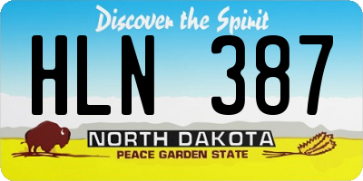 ND license plate HLN387