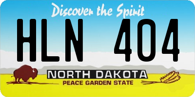 ND license plate HLN404