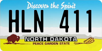 ND license plate HLN411